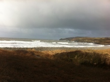 Stormy beaches - exposing clay....