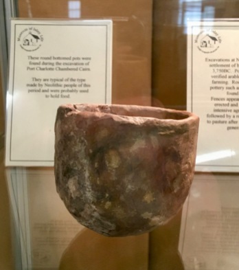 Neolithic cup from Port Charlotte burial chamber (Museum of Islay Life)