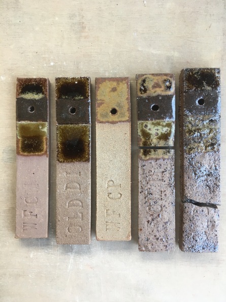 Stoneware glaze experiments on local Pennine Coal Measures clays